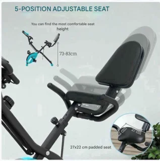 Opvouwbare hometrainer met magnetische weerstand - zwart