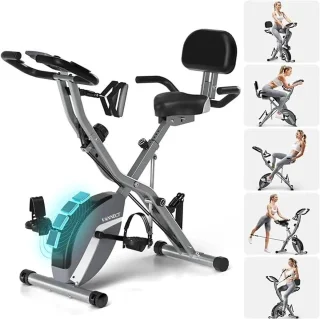 Opvouwbare Hometrainer met Rugleuning 16 Weerstandsniveaus LCD-display 160kg draagvermogen
