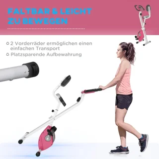 Opvouwbare Hometrainer Roze/Wit