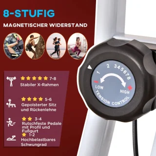 Opvouwbare Magnetische Hometrainer - Rood/Wit