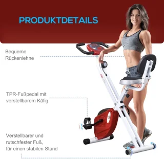 Opvouwbare Magnetische Hometrainer - Rood/Wit