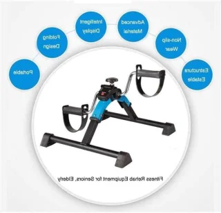 Opvouwbare mini hometrainer - pedaaltrainer - blauw