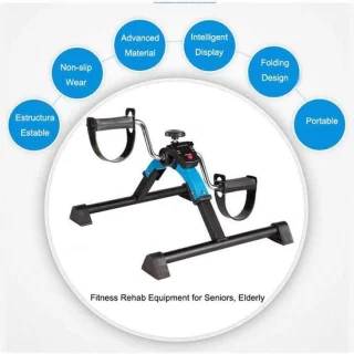 Opvouwbare pedaaloefenaar - mini hometrainer - zwart