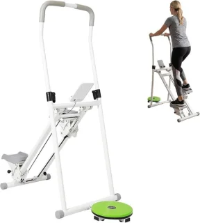 Opvouwbare trap machine - cardio trainer - 4 niveaus stuur - zwart