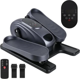 Pedaaltrainer voor senioren met lcd-display, mini fitnessfiets zwart