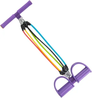 Pedalen trekker - spanningstouw fitnessapparaat - 45 kg - paars
