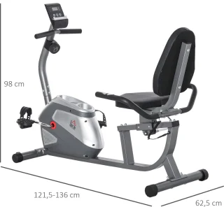 Power-8 Ligfiets met Rugleuning Grijs