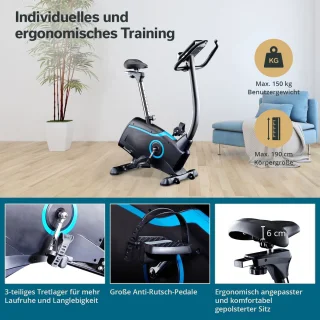 Skandika Atlantis Hometrainer Ergometer Zwart