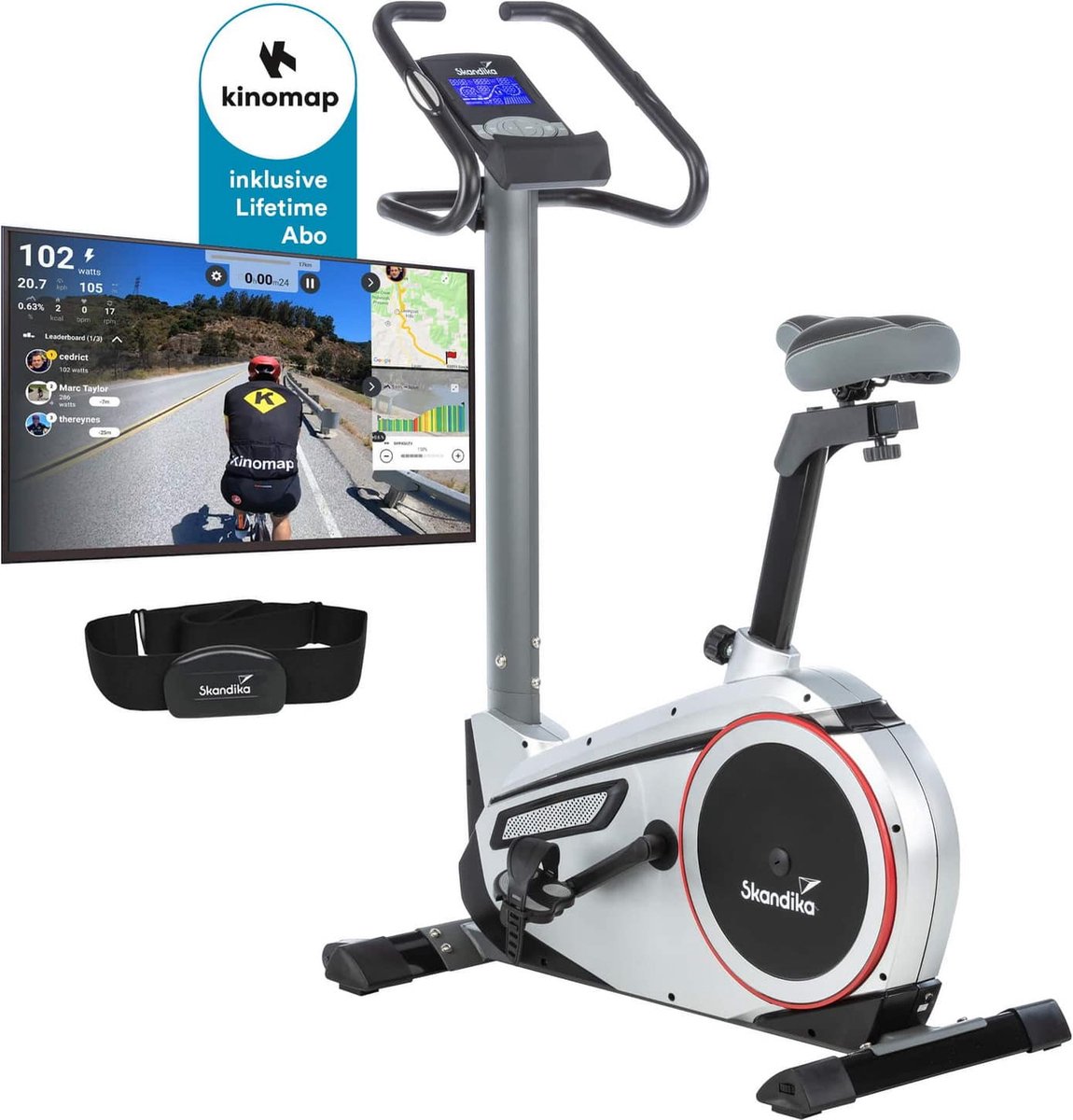 De Skandika Morpheus Ergometer Hometrainer Zilver/Zwart in één oogopslag