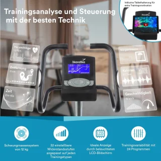 Skandika Morpheus Ergometer Hometrainer Zilver/Zwart