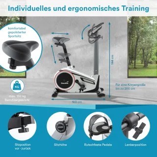 Skandika Morpheus Ergometer Hometrainer Zilver/Zwart