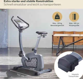 Skandika Wiry Ergometer Hometrainer grijs