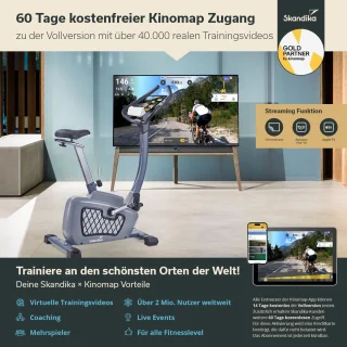 Skandika Wiry Ergometer Hometrainer grijs