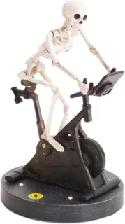 Skelet op hometrainer - Halloween decoratie - 20 x 15 x 20 cm