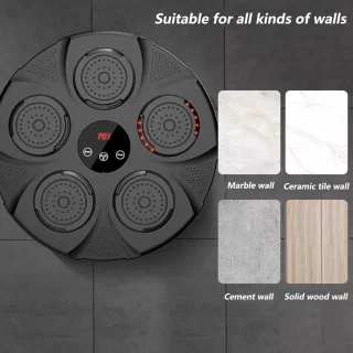 Slimme muziek boksmachine - wandmontage bokstrainer - 40x40 cm - zwart