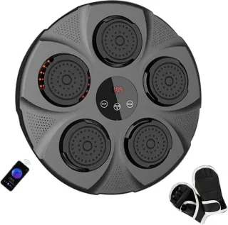 Slimme muziek boksmachine - wandmontage bokstrainer - 40x40 cm - zwart