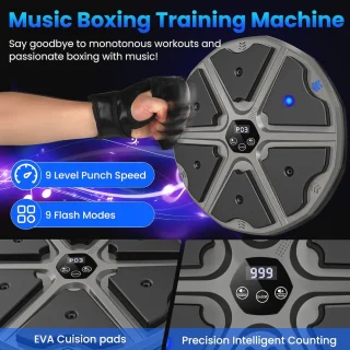 Smart Music Boxing Machine - Wall-Mounted Boxing Trainer (Round)