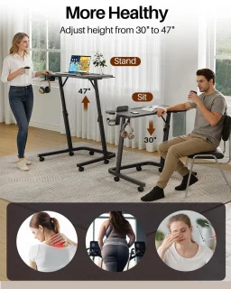 SnelShoppen - roltrainer tafel met wielen voor indoor fietsen - zwart