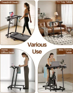 SnelShoppen - roltrainer tafel met wielen voor indoor fietsen - zwart