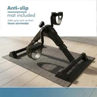 SnelShoppen - Senior Fiets met Verbeterde Basis en Antislipmat, Opvouwbare Mini Fiets met LCD Scherm, Compacte Arm- en Beentrainer met Verstelbare Wee