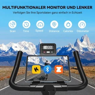 SnelShoppen - Wenoker Hometrainer, Stille Ergometer Fiets met App, Magnetische Weerstand, Indoor Fitnessbike tot 160 kg voor Cardiotraining Thuis