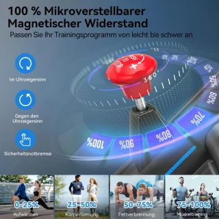 SnelShoppen - Wenoker Hometrainer, Stille Ergometer Fiets met App, Magnetische Weerstand, Indoor Fitnessbike tot 160 kg voor Cardiotraining Thuis