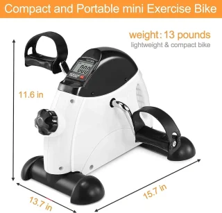SNJY® Stoelfiets Mini Hometrainer Wit
