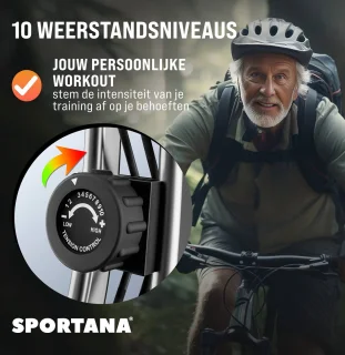 Sportana Eagle 4 Hometrainer Inklapbaar Zwart Zilver