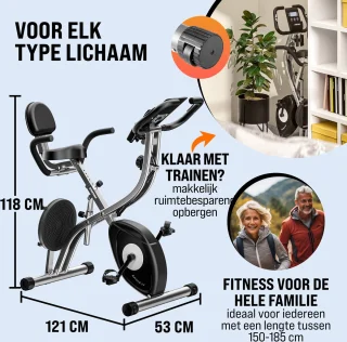 Sportana Eagle 4 Hometrainer Inklapbaar Zwart Zilver