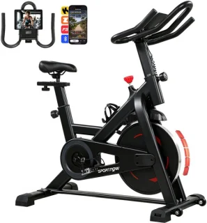 SPORTNOW hometrainer – staal – 111,5 x 52,5 x 114,5 cm – zwart