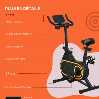 SPORTNOW Hometrainer Staal Zwart