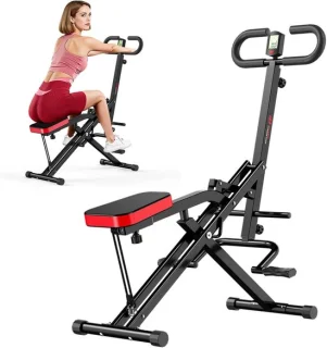 Squat Machine Hometrainer - Fitnessapparaat - Zwart/Rood