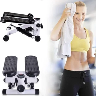 Stepper 2-in-1 draaitrap zwart