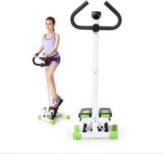 Stepper met leuning zwart