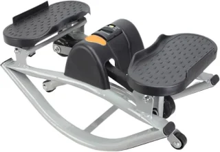 Stepper met zijbeweging 50 x 25 cm zwart