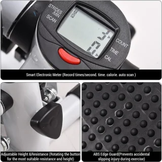 Swing Up-Down Mini Stepper met Weerstandsbanden LCD 100 kg