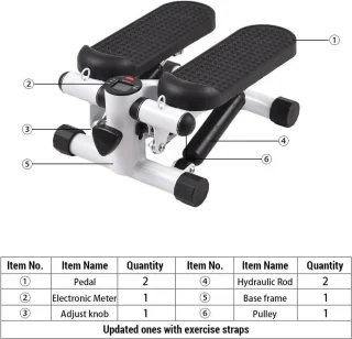 Swing Up-Down Mini Stepper met Weerstandsbanden LCD 100 kg