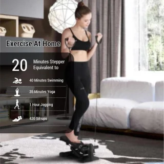 Swing Up-Down Mini Stepper met Weerstandsbanden LCD 100 kg