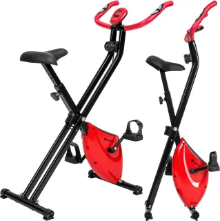 tectake hometrainer fitnessfiets opvouwbaar met computer
