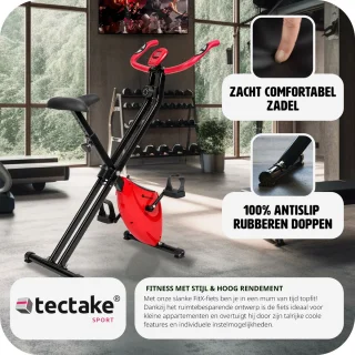 tectake hometrainer fitnessfiets opvouwbaar met computer