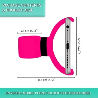 Telefoonhouder voor fiets, appartement, hometrainer en loopband (roze)