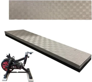 Trainingsmat fiets - hometrainer mat - 2 stuks - zwart grijs