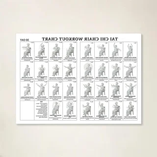 Trainingsschema poster - zittende oefeningen - 30x45 cm - stijl b