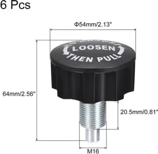 Trekveer handgreep M16 voor hometrainer, zwart, 6 stuks