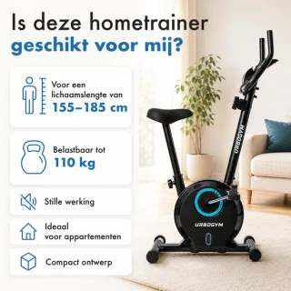 Urbogym Bay Blue hometrainer: compacte en stille cardio training voor thuis
