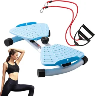Vibratieplank Draaiplateau Fitnessapparaat - Blauw