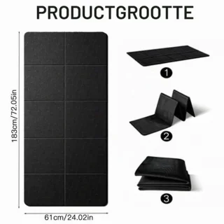 Vloerbeschermingsmat fitness - 183 x 61 cm - thermoplastisch elastomeer - zwart