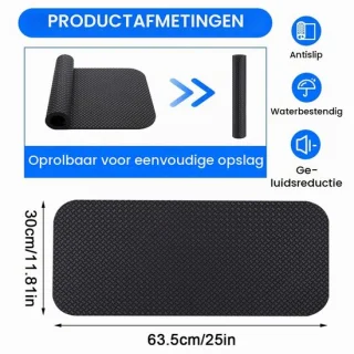 Vloerbeschermingsmat fitnessapparaat - PVC - zwart