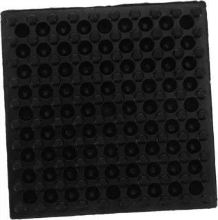 Vloermat rubber onderlegger hometrainer 10 x 10 cm zwart