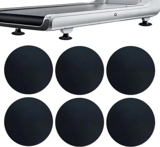 Vloermat voor loopband en hometrainer - 6 stuks - zwart